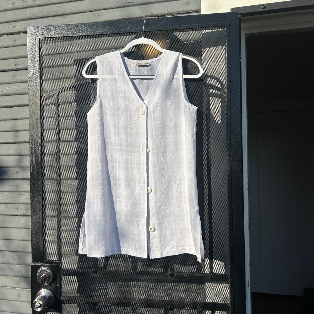 Sheer White Button-Up Top